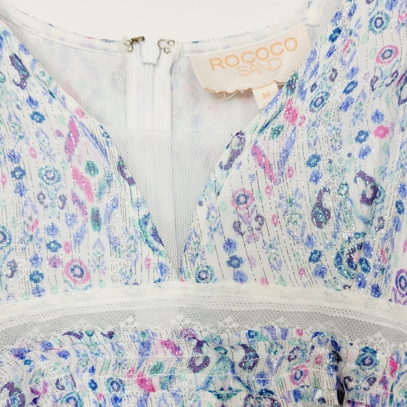 Rococo sand blue metallic mini dress - Picture 4 of 11